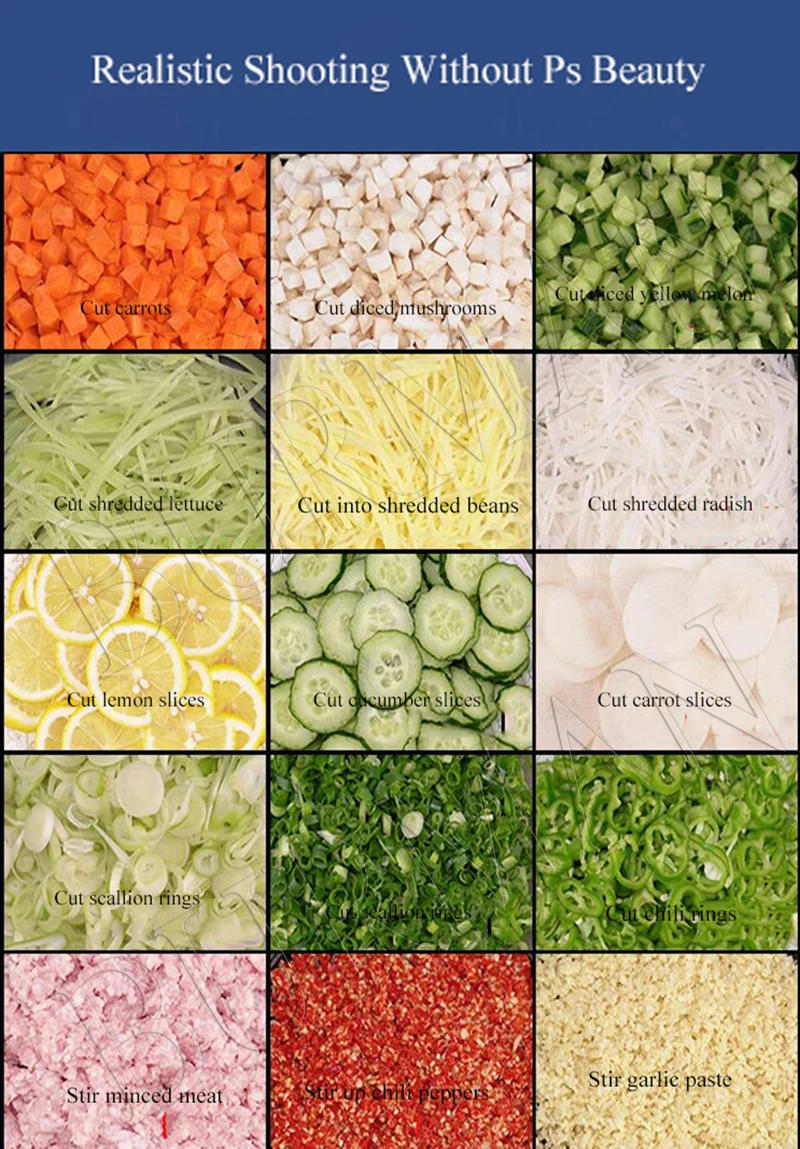 Description Picture 5 of itemElectric Vegetable Cutter Multifunctional Fully Automatic Dicer Shredder Fruit Slicer Meat Grinder Machine