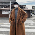 Lamb's Wool Thickened Cotton Long Coat Men's Winter Fashion Pellet Wool Coat Large Size Cotton Jacket To Keep Warm Men Clothing