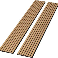 2 Pack - 94” L x 12.6” W Soundproof Acoustic Wood Wall Panels, 3D Slat Paneling, Decorative Panels for Walls and Ceilings