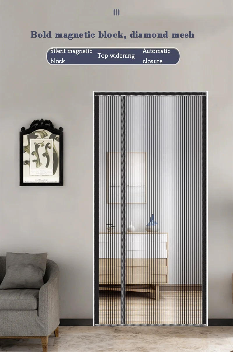 Description Picture 2 of itemSide opening mosquito proof door curtain 2024 summer new high-end magnetic suction strong magnetic screen door and window screen