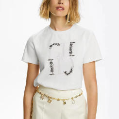 CHCH Women's Short Sleeve T-shirt Casual New White Top Women's Print Fashion Women's Cotton Short Sleeve Women's T-shirt Top