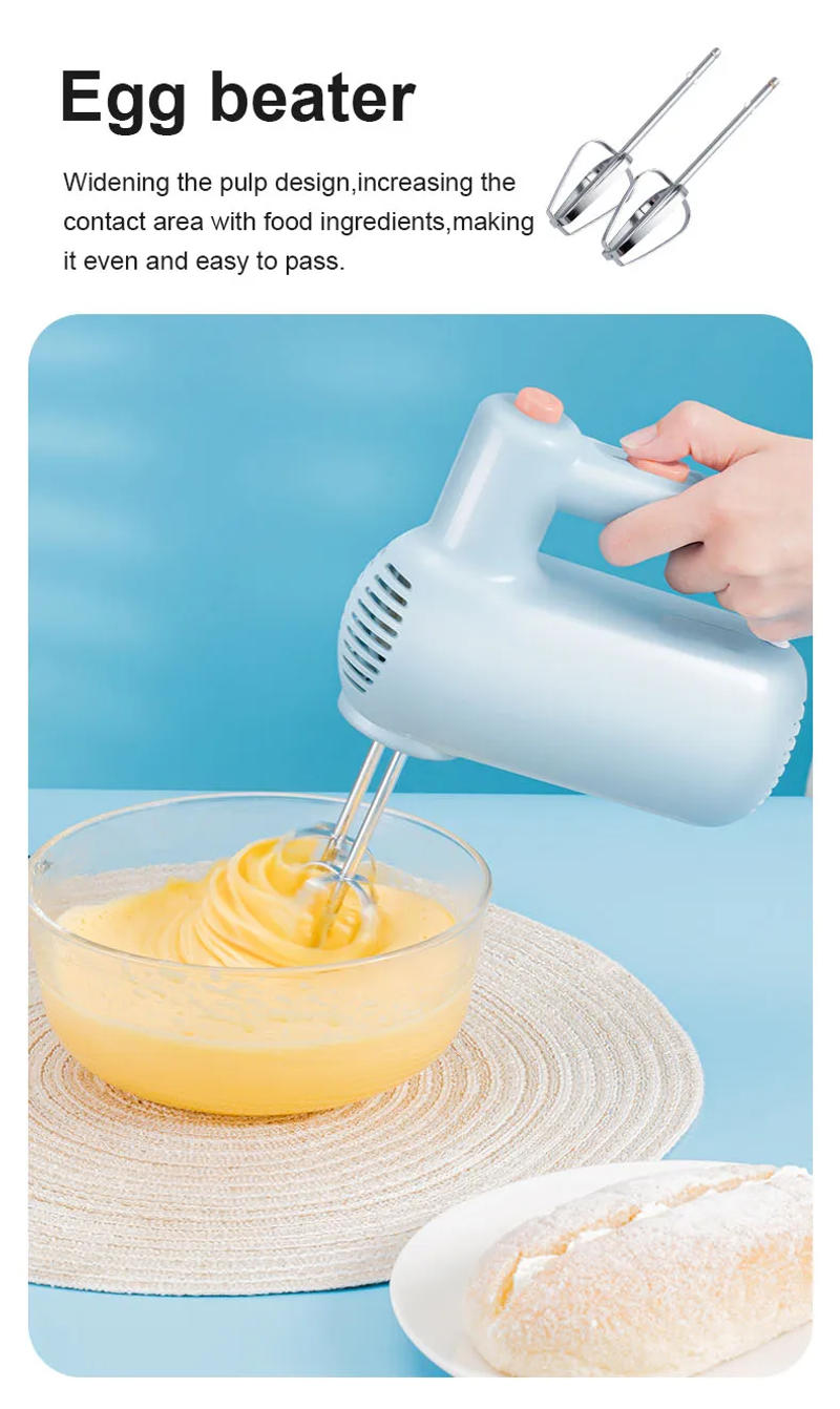 Description Picture 5 of itemElectric Automatic Stirrer Handheld Egg Beater Milk Foamer Cream Butter Whisk Cake Bake Dough Mixer Stainless Steel Food Blender