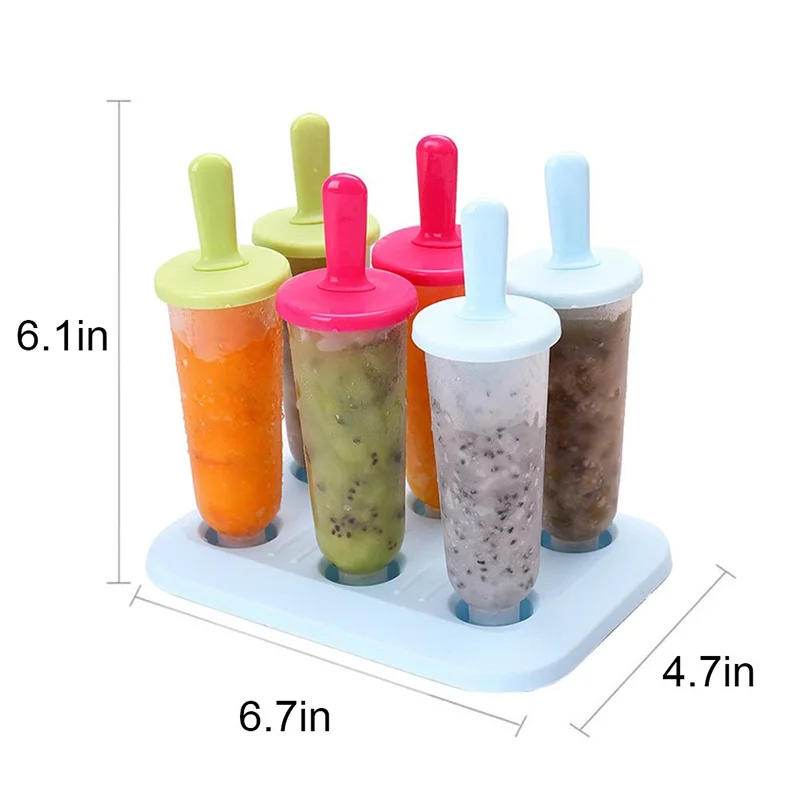 Description Picture 6 of itemIce Cream Mold DIY Ice Pop Molds with Stick Reusable Plastic Ice Pop Cube Maker For Kids Popsicle Mold Kitchen Ice Cream Tools