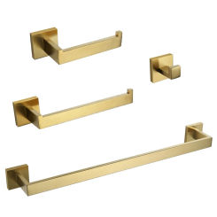 Bathroom Hardware Set Gold Brushed Towel Bar Toilet Paper Holder Towel Ring Bath Robe Hook Bathroom Accessories