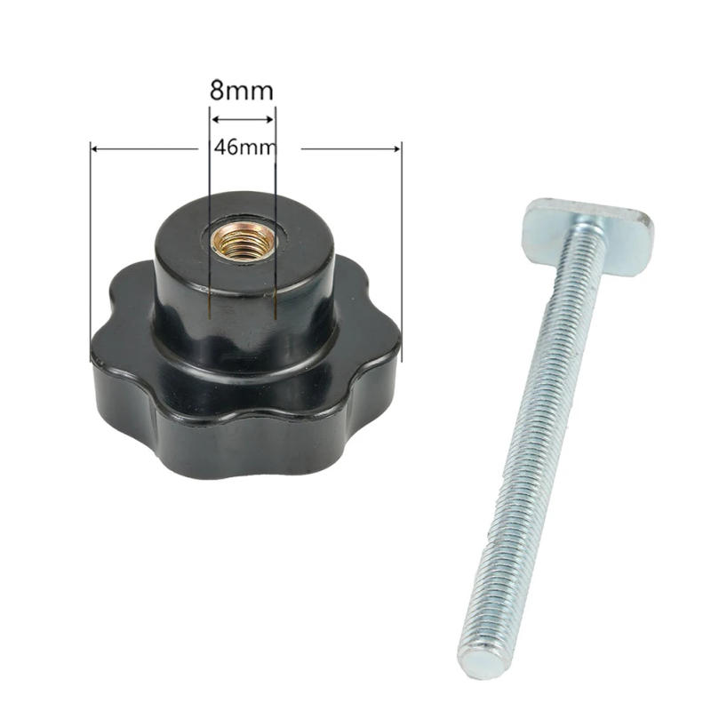 Description Picture 6 of itemKnob Nut T-Slider Bolt With Plastic Knob Nut Woodworking Tools 4 Sets Carbon Steel For Clamping Jigs & Fixtures