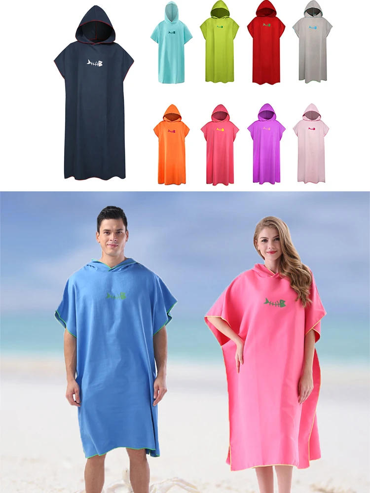 Description Picture 2 of itemSurf Poncho Changing Towel Hood Microfiber Beach Blanket Bath Towel Swim Towel Wetsuit Beach Poncho for Adults