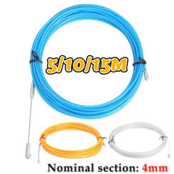 15/10/5M Electrician Conduit Ducting Cable Puller Wheel Pushing Steel Rope Line Clip Guide Device Flexible Tape Wire Threader