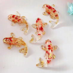 1Pcs Natural Crystal Crushed Stone Koi Fish Ornament Drip Gel Small Fish Ornaments Goldfish Gifts Desktop Jewelry