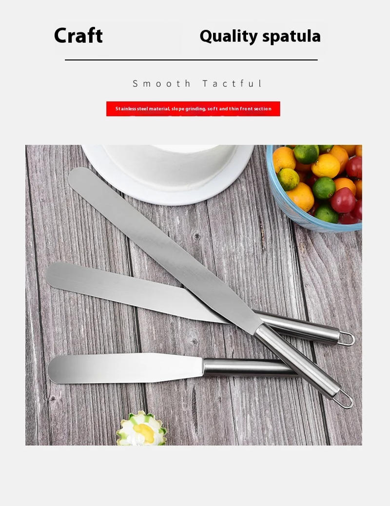 Description Picture 4 of itemStainless Steel Butter Knife Cake Cream Blade Spatula Straight Butter Scraper For Baking Tools