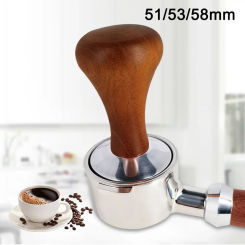 51mm/53mm/58mm Espresso Coffee Tamper Wood Handle Powder Hammer Espresso Tamper Coffee Distributor Tampers for Coffee Coffeeware