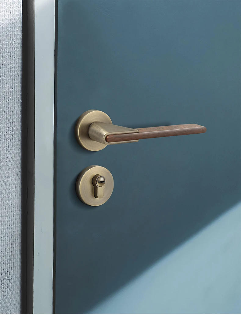 Description Picture 6 of item1 Set Zinc Alloy Door Lock, Indoor Bedroom, Room Split Wooden Door Lock,Silent Magnetic Suction Door Handle,Hardware Accessories