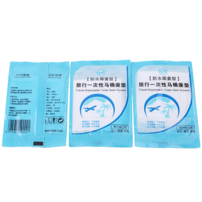 Description Picture 6 of item20/30PCS Disposable PE Toilet Seat Cover Mat Portable Safety Toilet Seat Pad for Travel Camping Hotel Toilet Paper Pad Bathroom