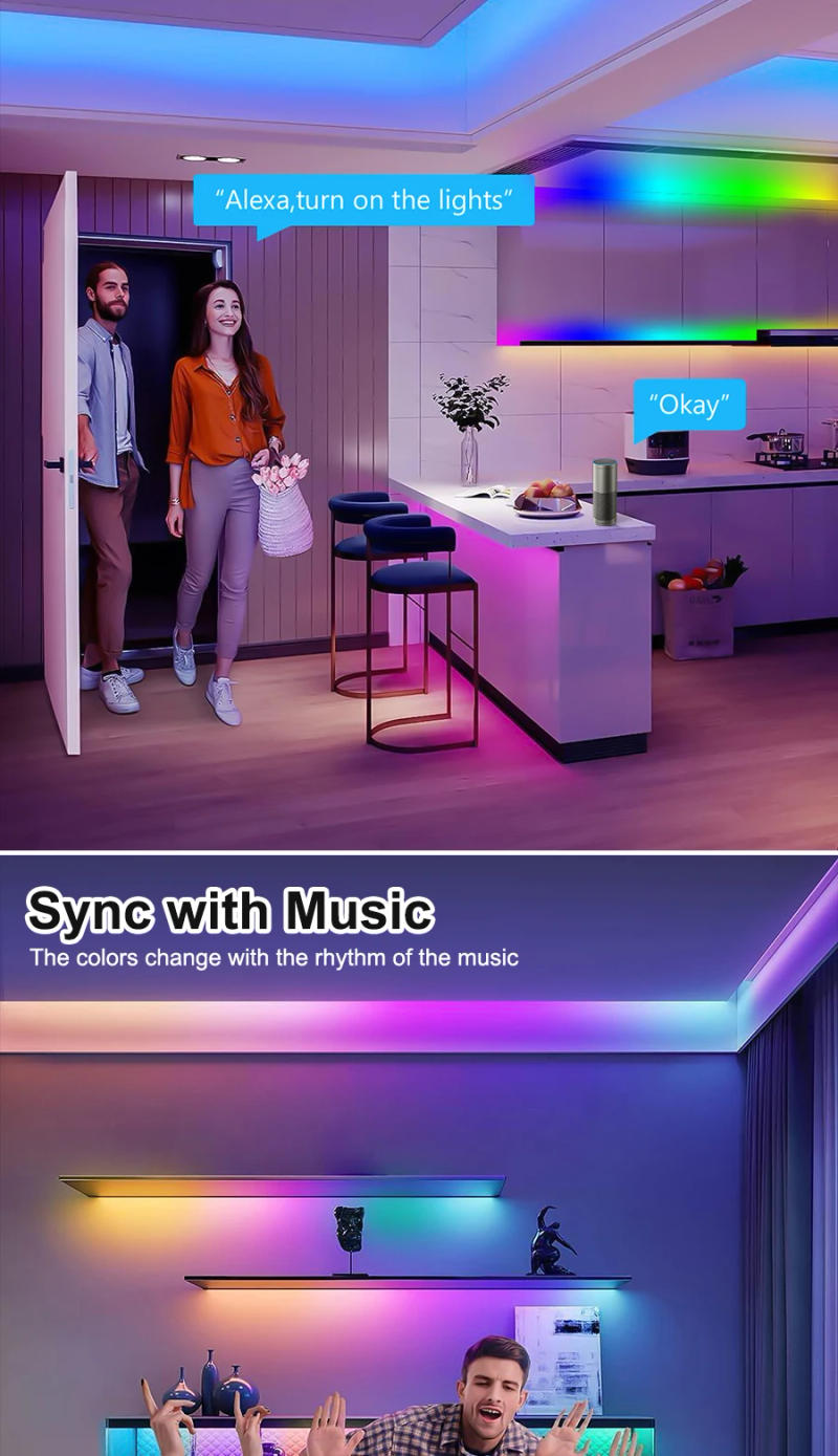 Description Picture 6 of itemRGB-IC CCT LED Strips Light Wifi APP Banlank 2.4F BT RF Remote Control Dimmer Color Temperature Controller For Alexa Google Home