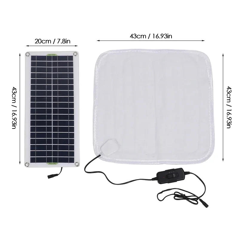 Description Picture 6 of itemPet Electric Blanket 2-speed Temperature Adjustable Heating Mat for Small Cat Dog Warmer Solar/Battery Powered Heated Blanket