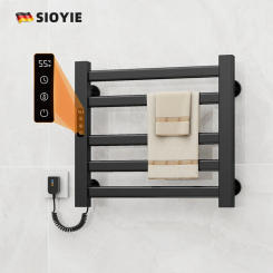 SIOYIE Towel Warmer Bathroom Wall Mounted Electric Towel Drying, Heated Towel Rack with Timer And Temperature Control R308