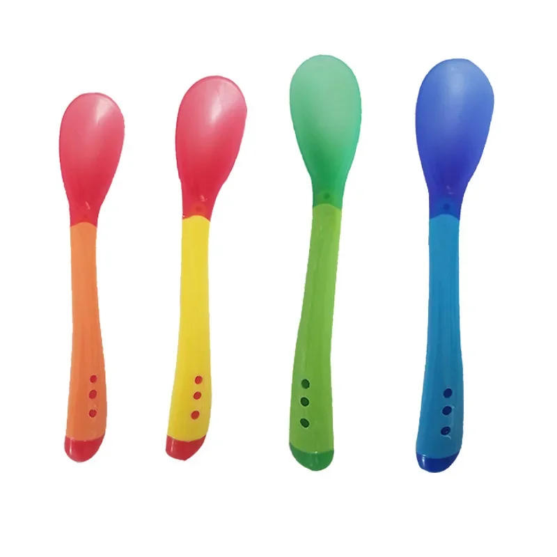 Description Picture 6 of item1pc Safety Silicone Temperature Sensing Spoon for Baby Toddler Self Feeding Spoon Test Food Temperature Infant Flatware Spoons