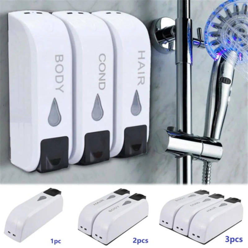 Description Picture 2 of item12oz Wall-mounted Liquids Soap Dispenser 1/2/3 Chamber Bathroom Shower Shampoo Soap Dispenser
