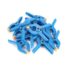 Hot sale Practical Useful Spring Clamps 10pcs 2 inch Blue Heavy-duty Jaw Opening Nylon Grip Plastic Woodworking