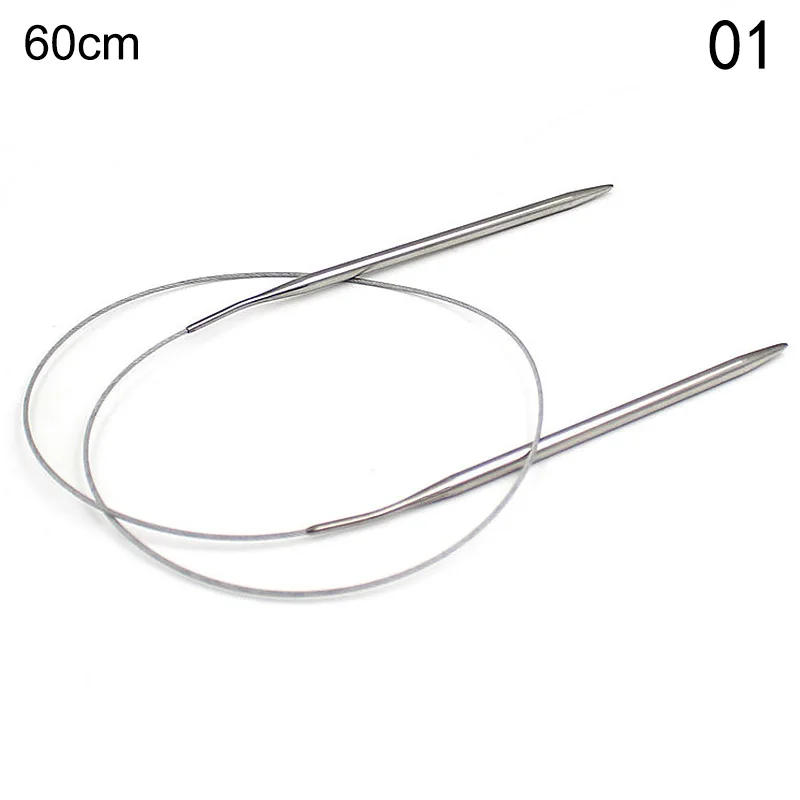 Description Picture 3 of item43/60/120cm Stainless Steel Circular Knitting Needles Ring Needle Cable Ring Weaving Needles For DIY Knitted Sweaters Hats Socks