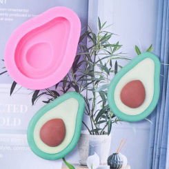 New Avocado Silicone Mold Baking Fruit Cake Decoration Fondant Chocolate Silicone Molds Molds DIY Clay Scent Candle Making Molds