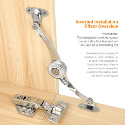 Lid Lift Up Stay Buffer Damper Folding Hinges Lid Stays with Soft Close Adjustable Stop in Any Position for Wardrobe Cabinet