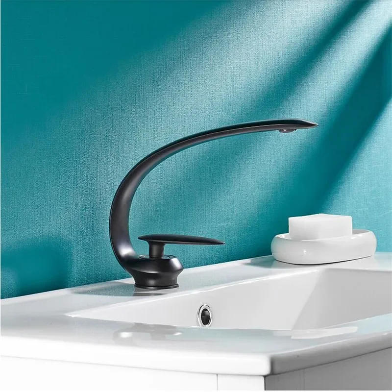Description Picture 3 of itemBasin Faucet Black Sink Mixer Tap Brass Hot and Cold Rose Gold Wash basin Single Handle Crane For Bathroom