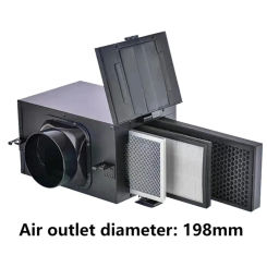 198mm 3 Layers Pre Purification Box For Fresh Air System Formaldehyde Removal Smoke And Dust Filter Screen Indoor Air Filter Box