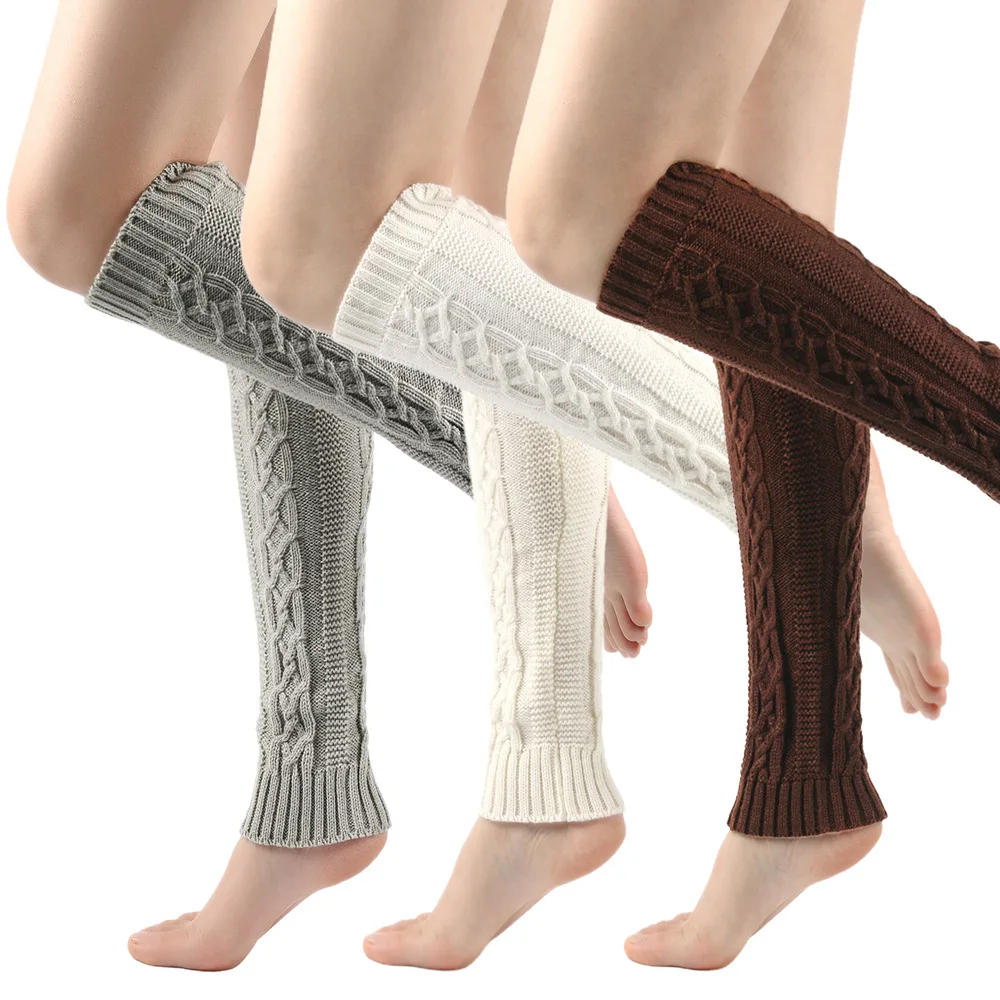 Description Picture 6 of itemLeg Warmers Ankle Womens Winter Warm Stretch Knitted Slouch Thermal Ladies Wool Cuffs Hemp Boot Socks Female Fluffy Gaiter Thick