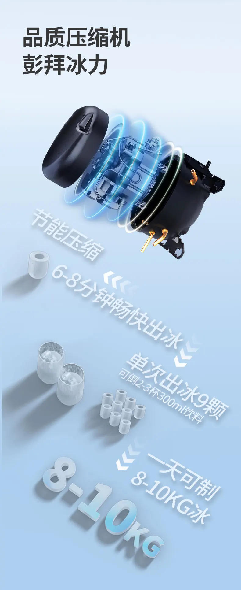 Description Picture 6 of itemIce Maker Outdoor 10kg Dormitory Mini Automatic Ice Cube Ice Maker Small Household