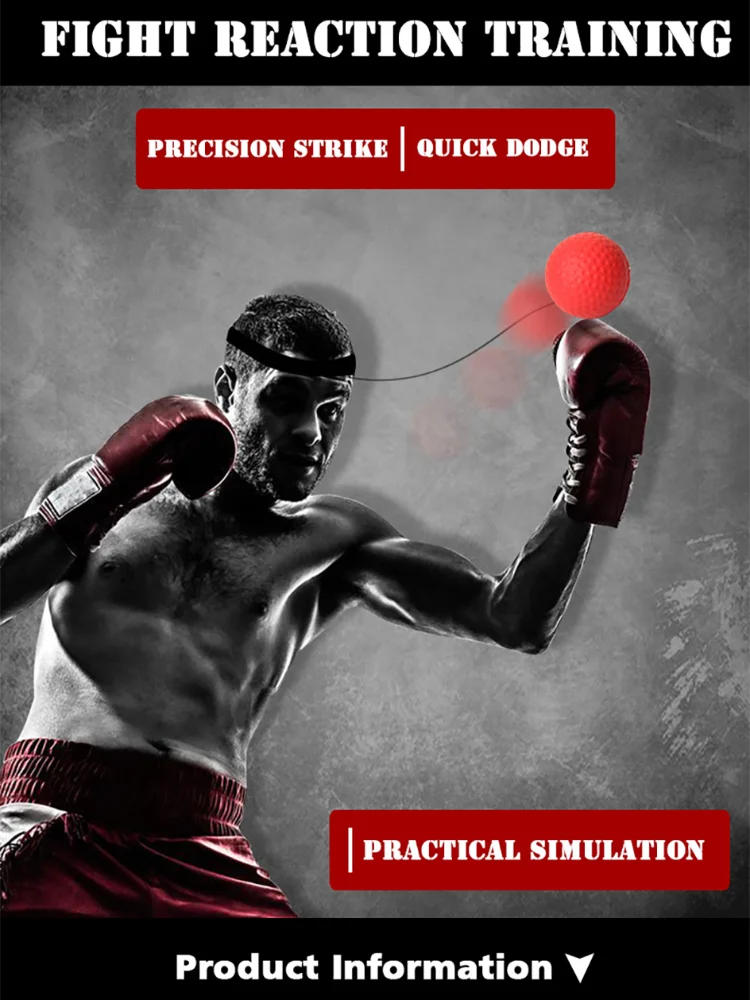 Description Picture 2 of itemMMA Boxing Speed Ball Head-mount PU Punch Ball Sanda Muay Thai Training Hand Eye Reaction Home Sandbag Fitness Boxing Equipment