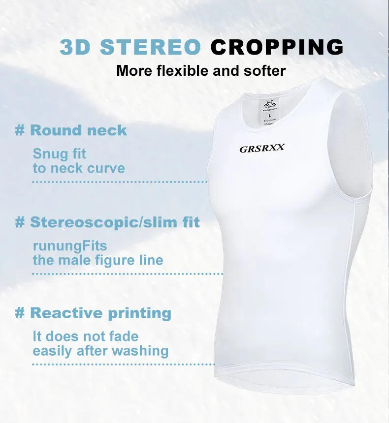 Description Picture 6 of itemGRSRXX Winter Cycling Underwear Base Layer Thermal Fleece Vest Bike Sleeveless Undershirt Sport Man First Layer Jersey White