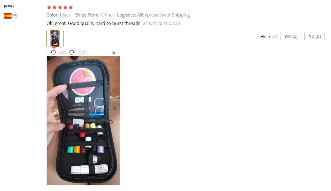 Description Picture 6 of item1 Set Portable Household Sewing Kit Box DIY Embroidery Handwork Tool Needles Thread Scissor Set Home Supplies Travel Accessories