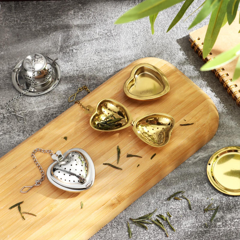 Description Picture 6 of itemHigh Quality Tea Infuser Portable Stainless Steel Tea Strainer Loose Leaf Tea Ball Steeper 3D Heart Shape Teapot Teaware
