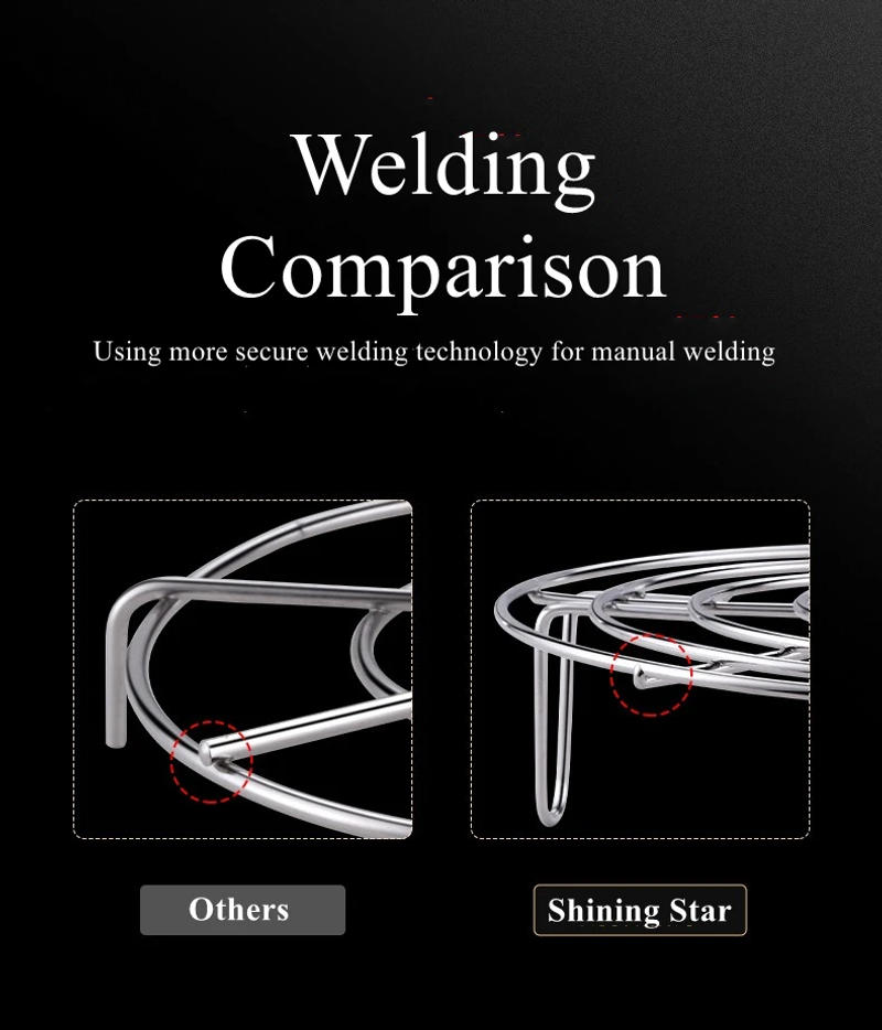 Description Picture 5 of itemLFGB Certificate 304 Stainless Steel Steaming Rack Contact Food Directly Trivet U Shape Foot Family Food Steamer Pot Steam Tray
