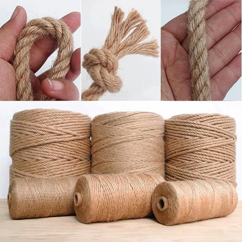 Description Picture 3 of item1-10mm Natural Rope Jute Ribbon Sewing DIY Wedding Cord Craft Natural Thread Twine Bulk Handmade Party Christmas Home Decoration