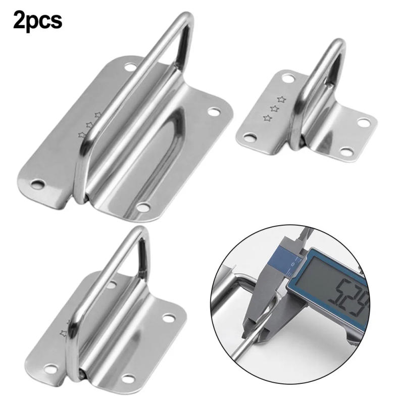 Description Picture 4 of itemStainless Steel Folding Handle Cabinet Door Handle Drawer Handle Pull Ring Wooden Box Furniture Knobs Hardware Accessories