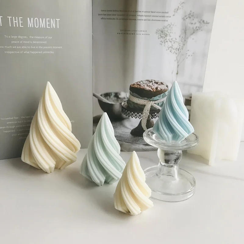Description Picture 6 of item3D Geometric Rotating Conical Silicone Candle Mold DIY Aromatherapy Resin Plaster Making Mould Irregular Mold Home Decor