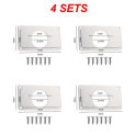 Cabinet Hinge Repair Plate Kit Stainless Steel Door Hinge Mounting Plate With Holes For Home Kitchen Cupboard Furniture