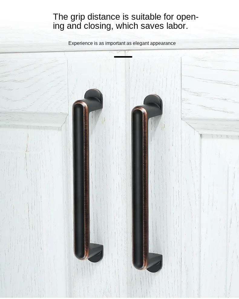 Description Picture 3 of itemZinc Alloy Black Cabinet Handles American Style Solid Kitchen Cupboard Pulls Drawer Knobs Furniture Handle Hardware