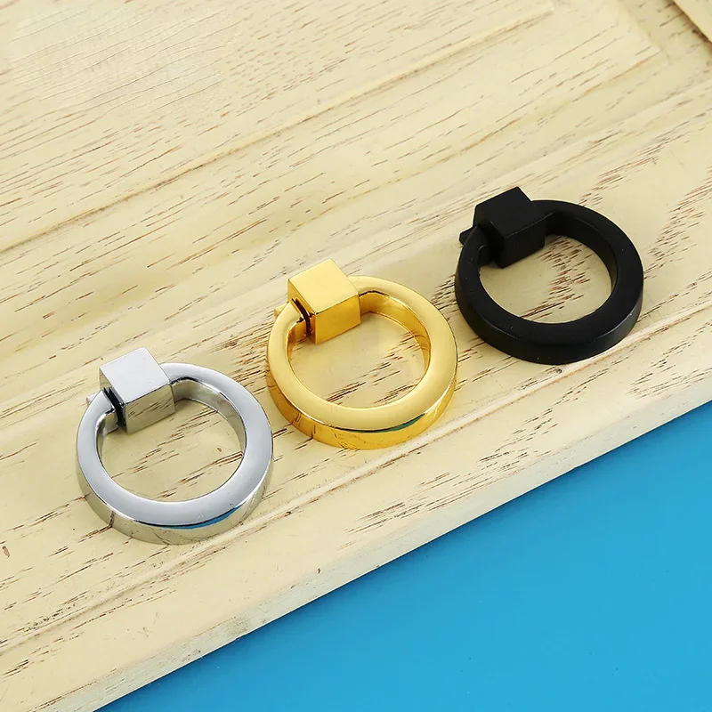 Description Picture 3 of itemRing Wardrobe Drawer Pull Ring Cabinet Shoe Cabinet Ring Handle Zinc Alloy Handle Gold / Silver / Black