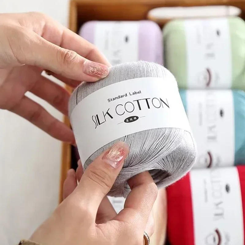 Description Picture 5 of item50g/PC Silk Lace Cotton Milk Crochet Yarn Baby Hand-Knitted Warm Soft Knitting Thread for Hand Knitting Supplies Cross Stitch