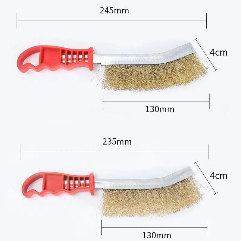 Description Picture 3 of itemCopper Wire Brush with Handle High Density Dangling Metal Bristles Work Space Saving Scrubber Gadget Hand Tools for Cleanning