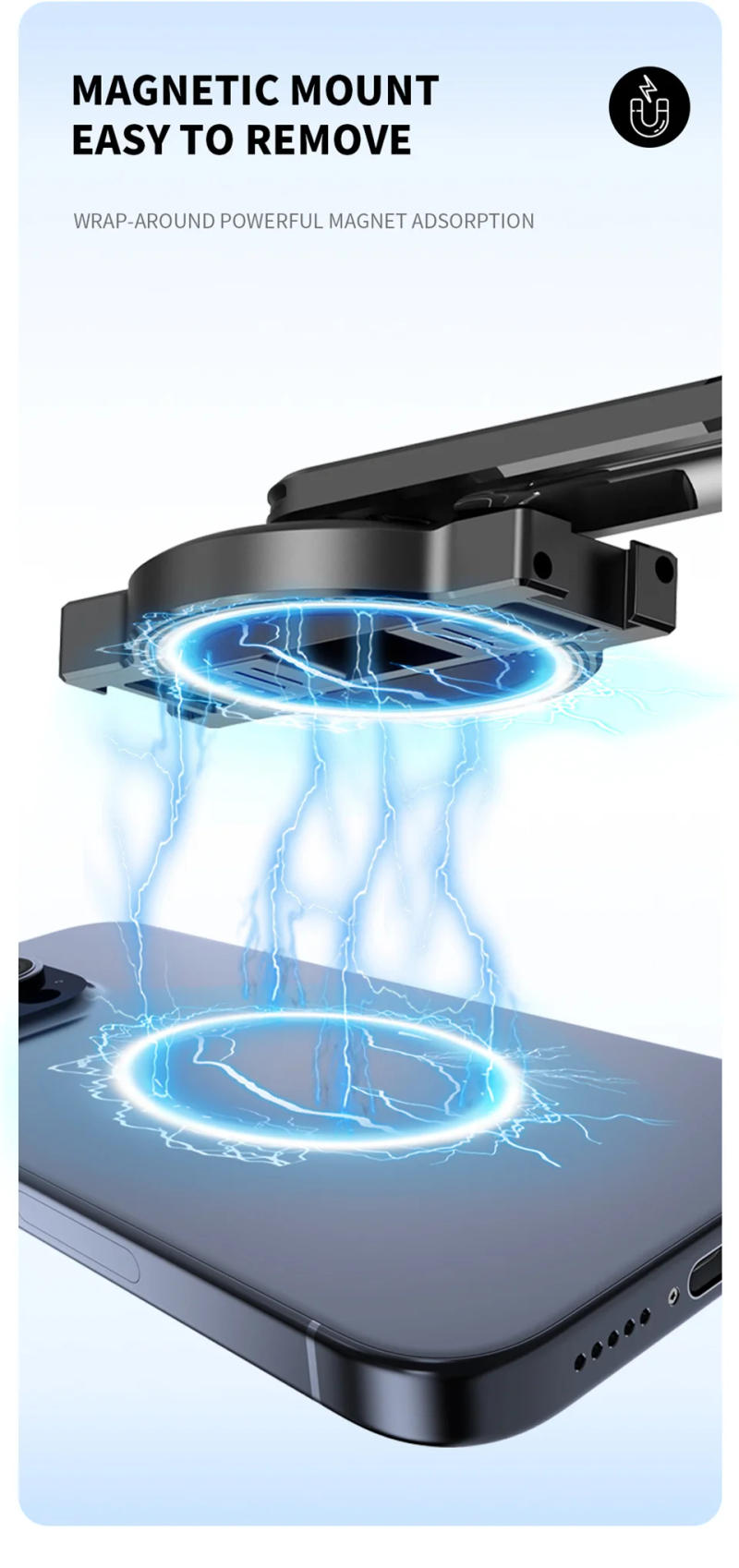 Description Picture 4 of item2025 New Magnetic Selfie Stick Tripod with Bluetooth remote For Cellphone For iPhone 14 13 12 Pro Max For HUAWEI Iconic Brand SAMSUNG