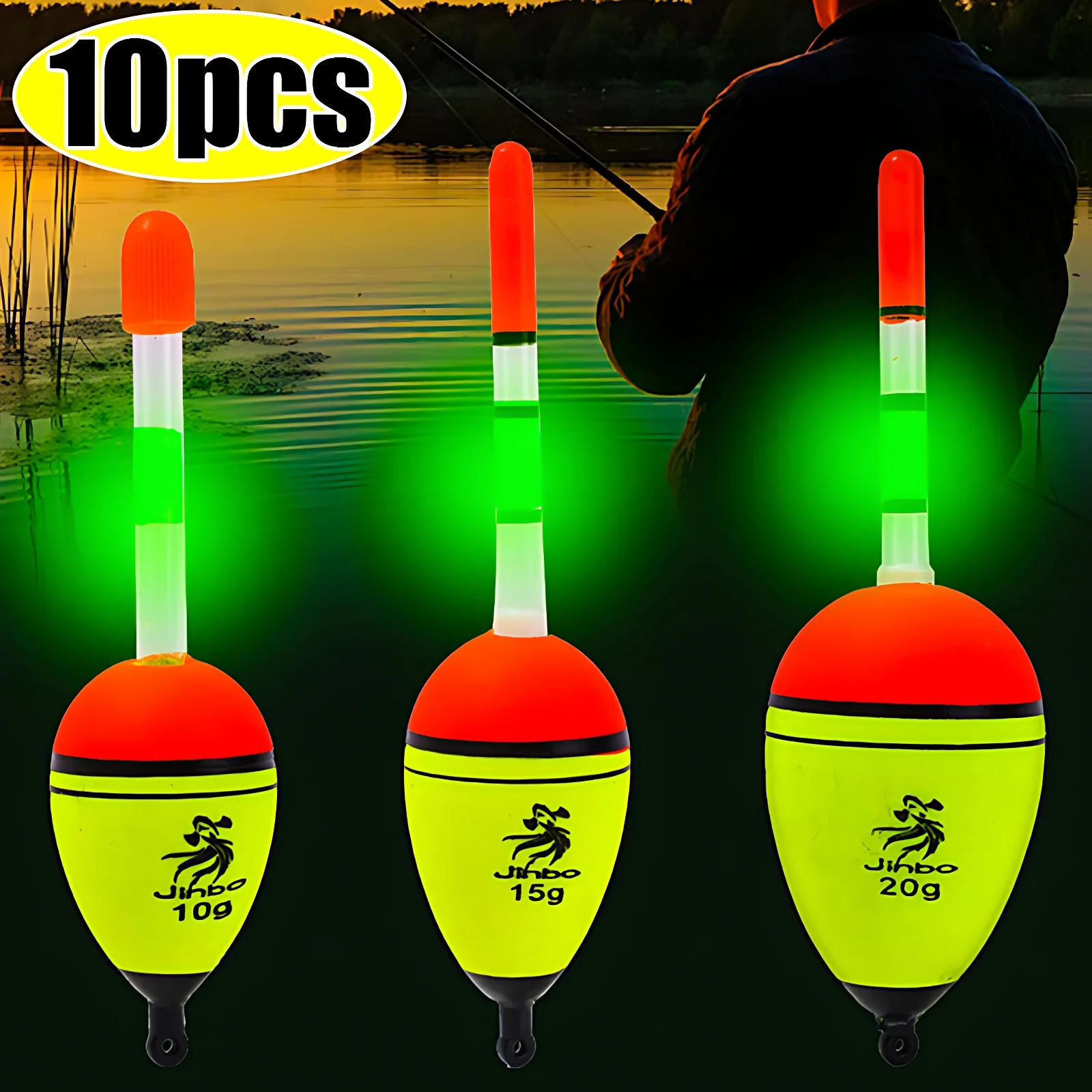 Description Picture 3 of item10/15/20g EVA Luminous Fishing Night Float Light Stick Foam Plastic Bobber Sea Rock Fishing Striking Floats Fishing Accessories