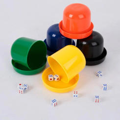 Dice Cup Set Round Edge White Dice Table Game Bar Club KTV Dices Cup Drinking Board Game Dices Sets Plastic Dices Cup Dice Toy