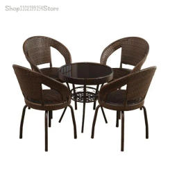 Coagulation Are Small Cane Three-piece Tea Table Balcony Chairs Outdoor Courtyard Contemporary And Contracted Single Weaving