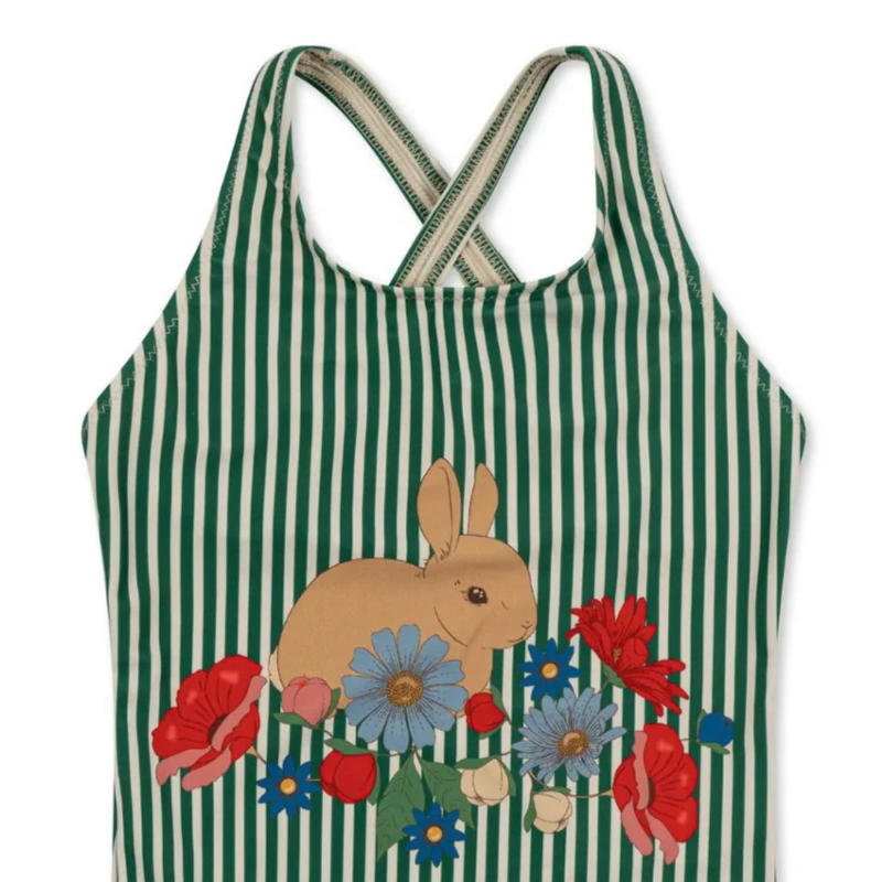 Description Picture 4 of itemBaby Girls Swimwears Summer Sleeveless Swimsuit Kids One-piece Pajama Set Toddler Girls Sunscreen Green Bodysuits Bikini Suits