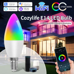 Tuya Smart WiFi LED Bulb E14 Candel Light 220V 5W 7W 9W Dimmable RGB Lamp Smart Life APP Voice Control Alexa Google Assistant