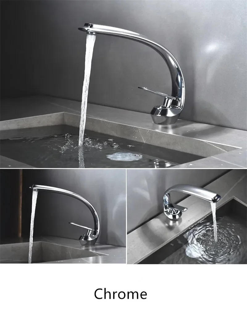 Description Picture 5 of itemBlack Bathroom Faucet Modern  Gold Bathroom Basin Mixer Tap Wash basin Single Handle Hot and Cold Water Tap