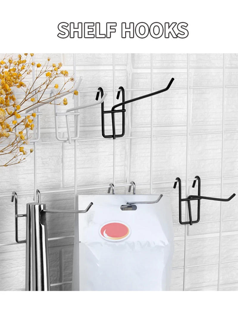 Description Picture 5 of item10PCS Mesh Hook Shelves Hook Accessories Hook Mesh Grid Iron Hook Supermarket Convenience Store